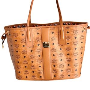 MCM Large Visetos Tote Cognac Brown | New With Tags | Shoulder Bag